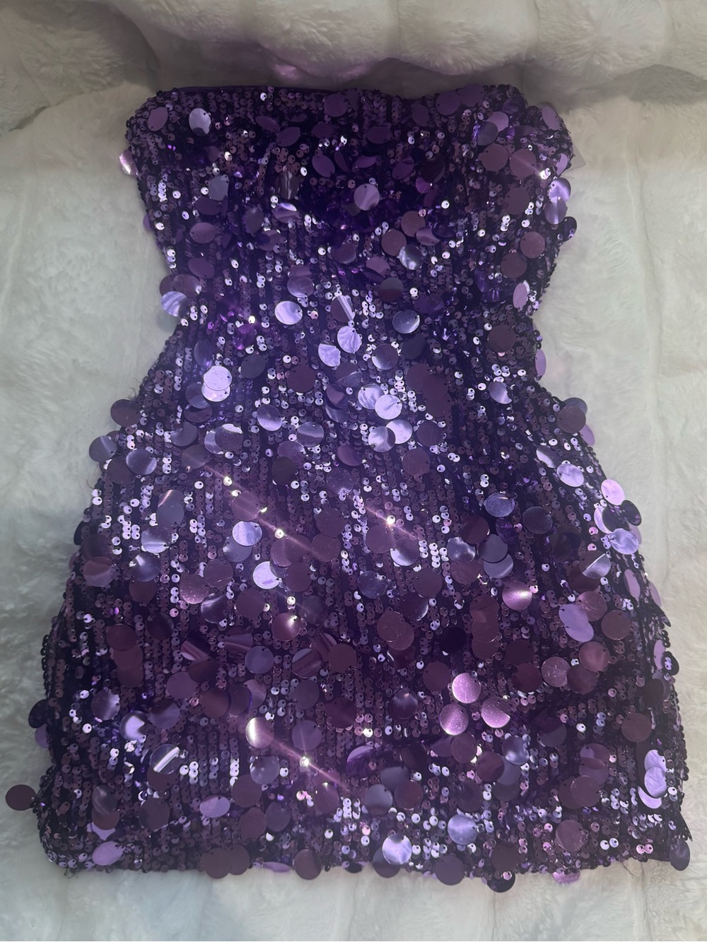 BRAND NEW W TAGS Princess Polly strapless purple sequin mini dress